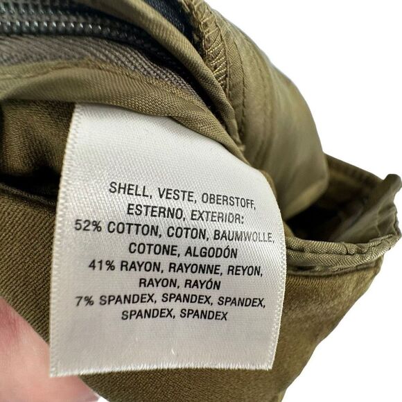 Anthropologie Pants Essential Slim Size 8 Ankle Drawstring Green Tuxedo Stripe - Picture 8 of 8